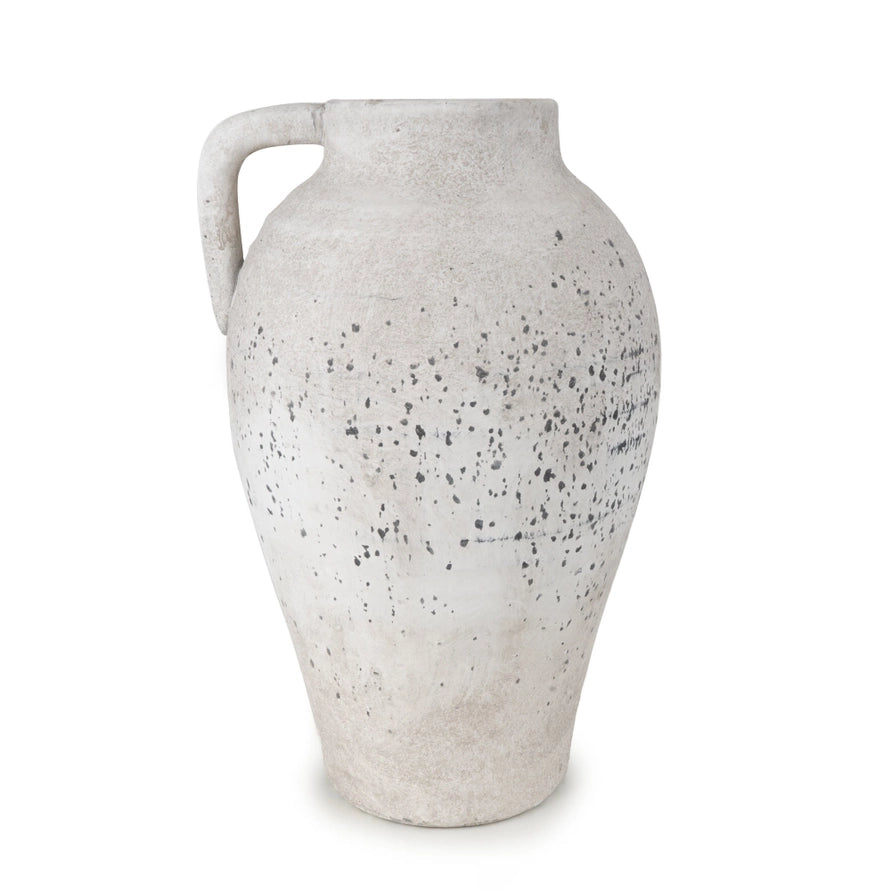 Stone Urn Vase with Handle 37cm