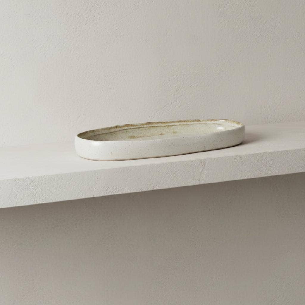 White Porcelain Plate Bohemian Style 27.5cm