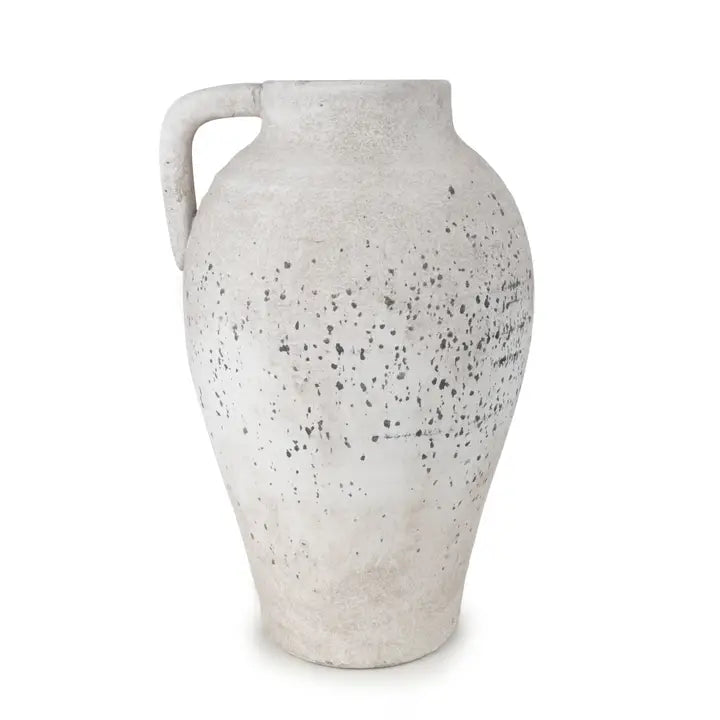 Stone Urn Vase with Handle 37cm