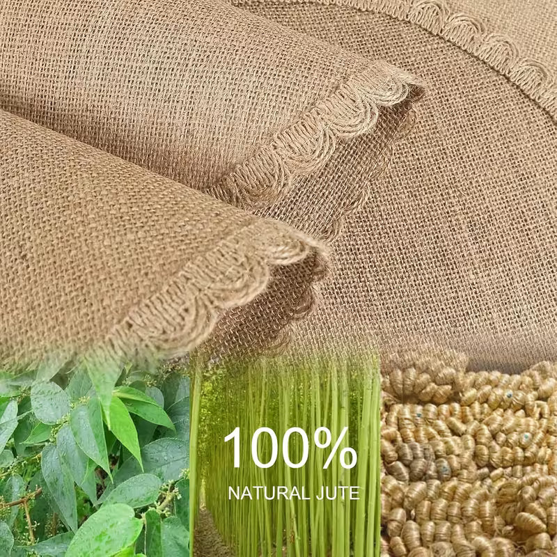 8 Bohemian Round Jute Placemats
