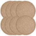 8 Bohemian Round Jute Placemats