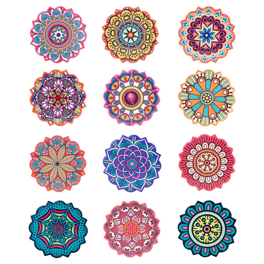 Bright & Colourful Coasters x6 (patterns selected at random)