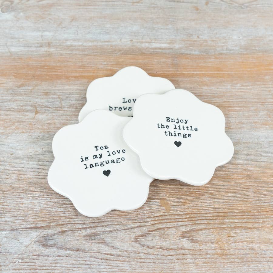"Enjoy the little things" Flower Coaster,10cm