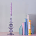 Lilac Glass Bubble Dinner Candle Holder