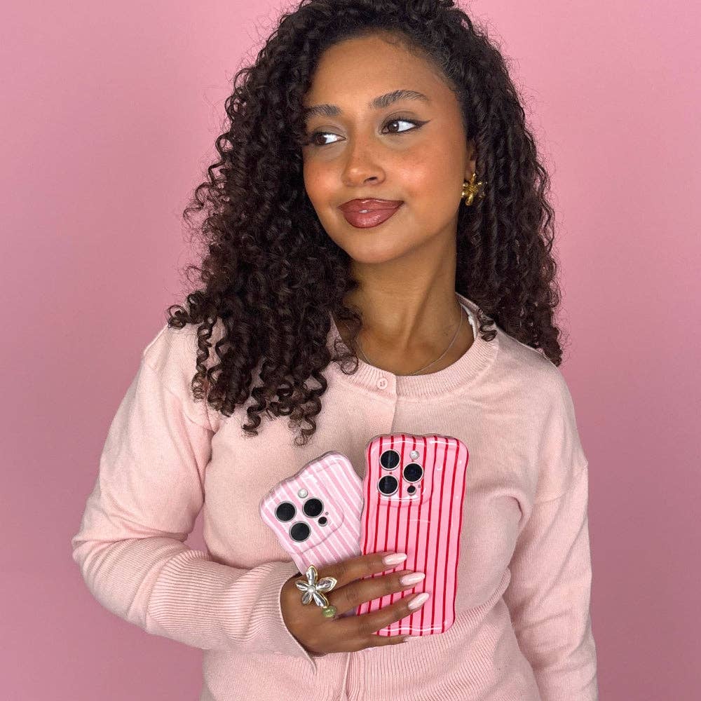 Wavy Phone Case - Cherry Stripe