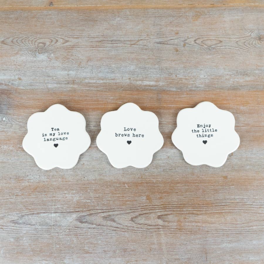 "Enjoy the little things" Flower Coaster,10cm