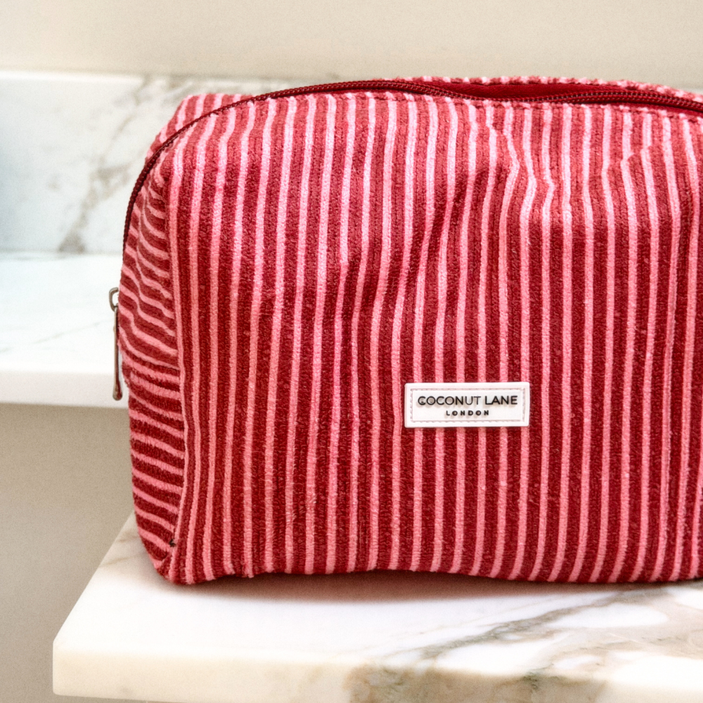 Towel Makeup Bag - Mulberry Stripes
